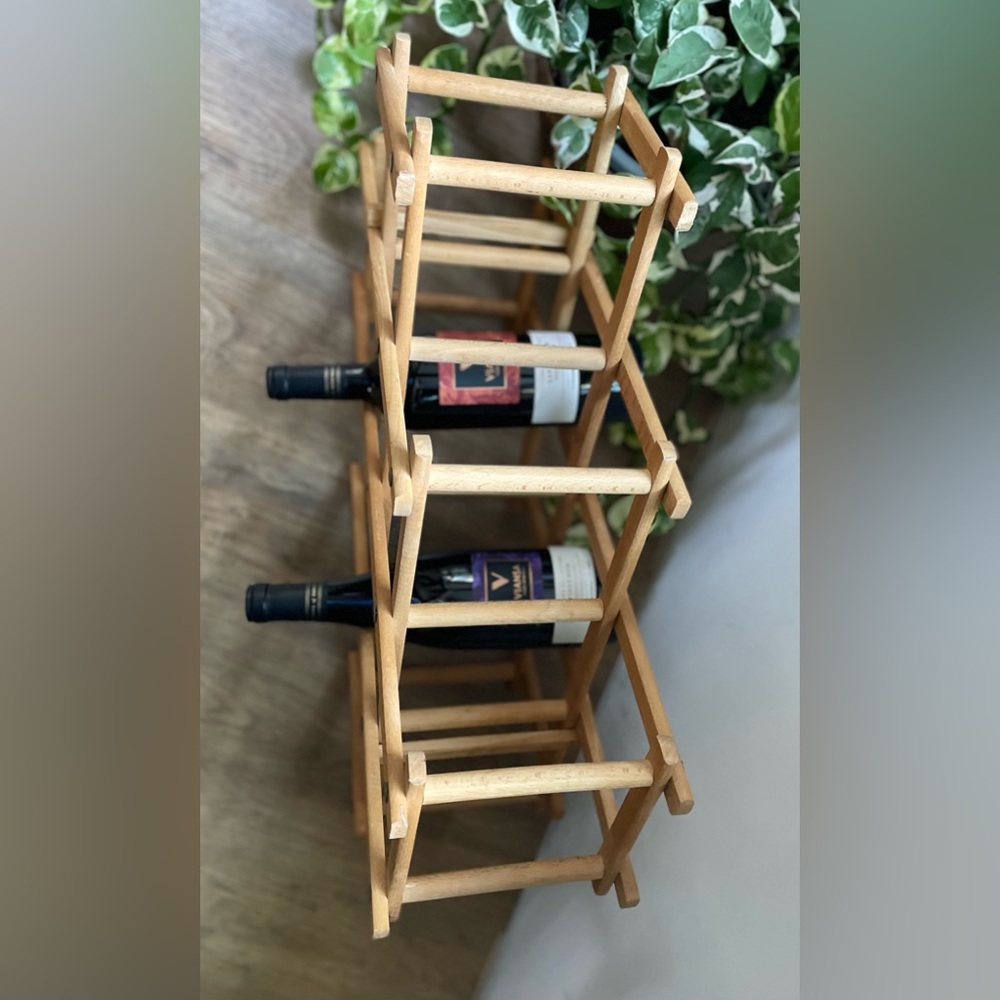 WOODEN COLLAPSIBLE WINE RACK STORAGE RACK - Picture 3 of 7